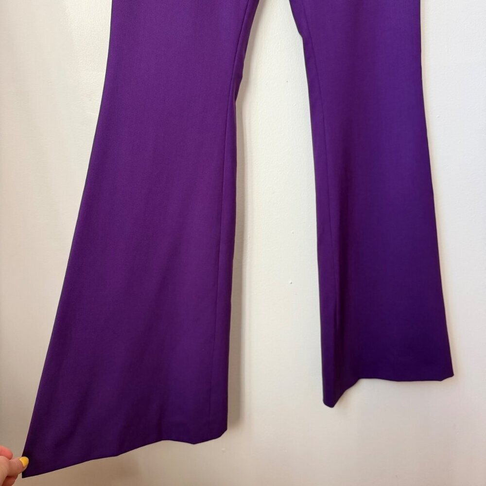 Marcell Von Berlin Purple Flared Suit Pants Size 4 With Side Zipper - Picture 3 of 7